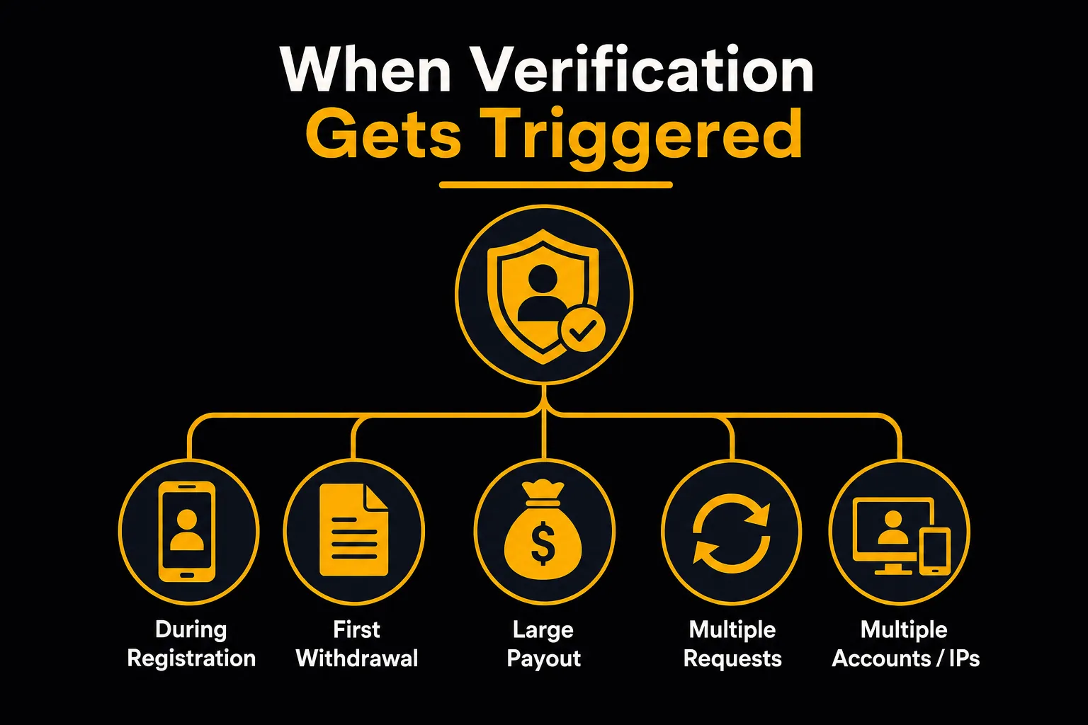 Diagram showing situations that trigger Kaboom77 identity verification