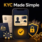 Smartphone showing identity verification checkmark for online casino